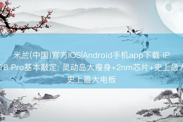 米兰(中国)官方IOS|Android手机app下载 iPhone18 Pro基本敲定: 灵动岛大瘦身+2nm芯片+史上最大电板