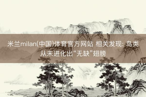 米兰milan(中国)体育官方网站 相关发现: 鸟类从未进化出“无缺”翅膀