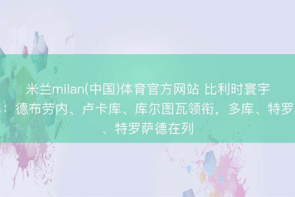 米兰milan(中国)体育官方网站 比利时寰宇杯大名单：德布劳内、卢卡库、库尔图瓦领衔，多库、特罗萨德在列