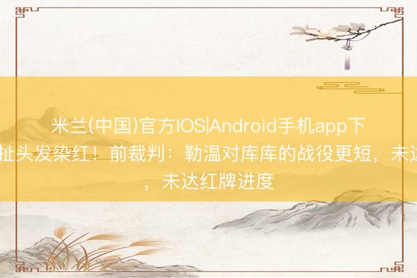 米兰(中国)官方IOS|Android手机app下载 利马曾扯头发染红！前裁判：勒温对库库的战役更短，未达红牌进度
