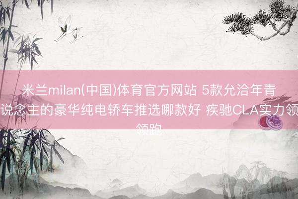 米兰milan(中国)体育官方网站 5款允洽年青东说念主的豪华纯电轿车推选哪款好 疾驰CLA实力领跑