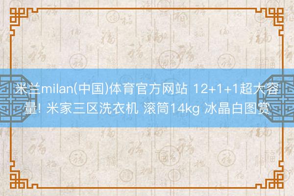 米兰milan(中国)体育官方网站 12+1+1超大容量! 米家三区洗衣机 滚筒14kg 冰晶白图赏