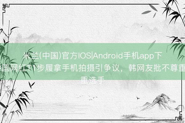 米兰(中国)官方IOS|Android手机app下载 中国网红T1步履拿手机拍摄引争议，韩网友批不尊重选手